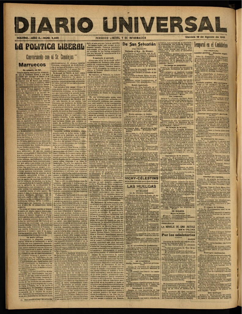 Miniatura de Diario Universal del 16 de agosto de 1912
