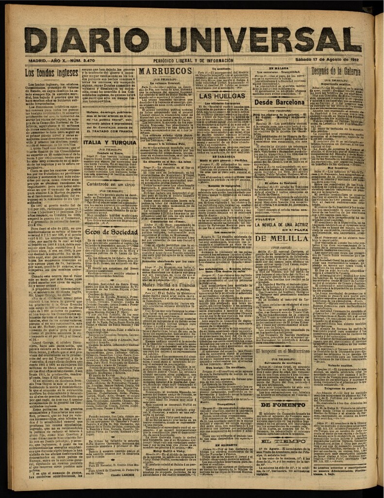 Miniatura de Diario Universal del 17 de agosto de 1912