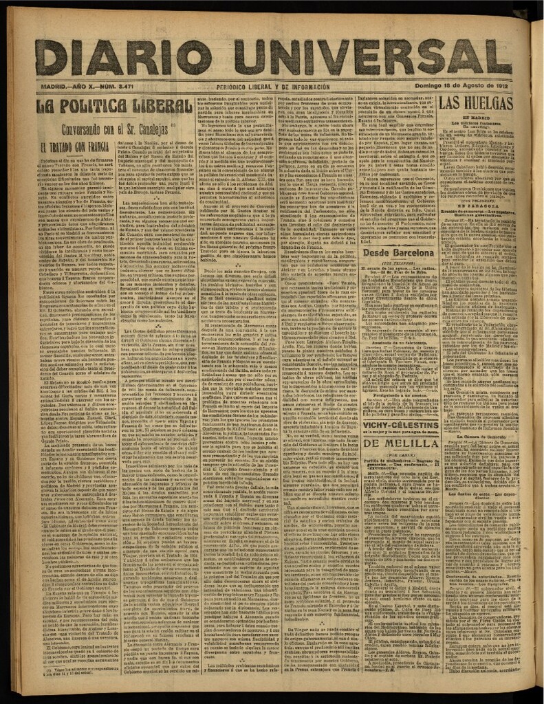 Miniatura de Diario Universal del 18 de agosto de 1912