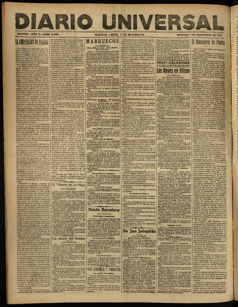 Miniatura de Diario Universal del 1 de septiembre de 1912