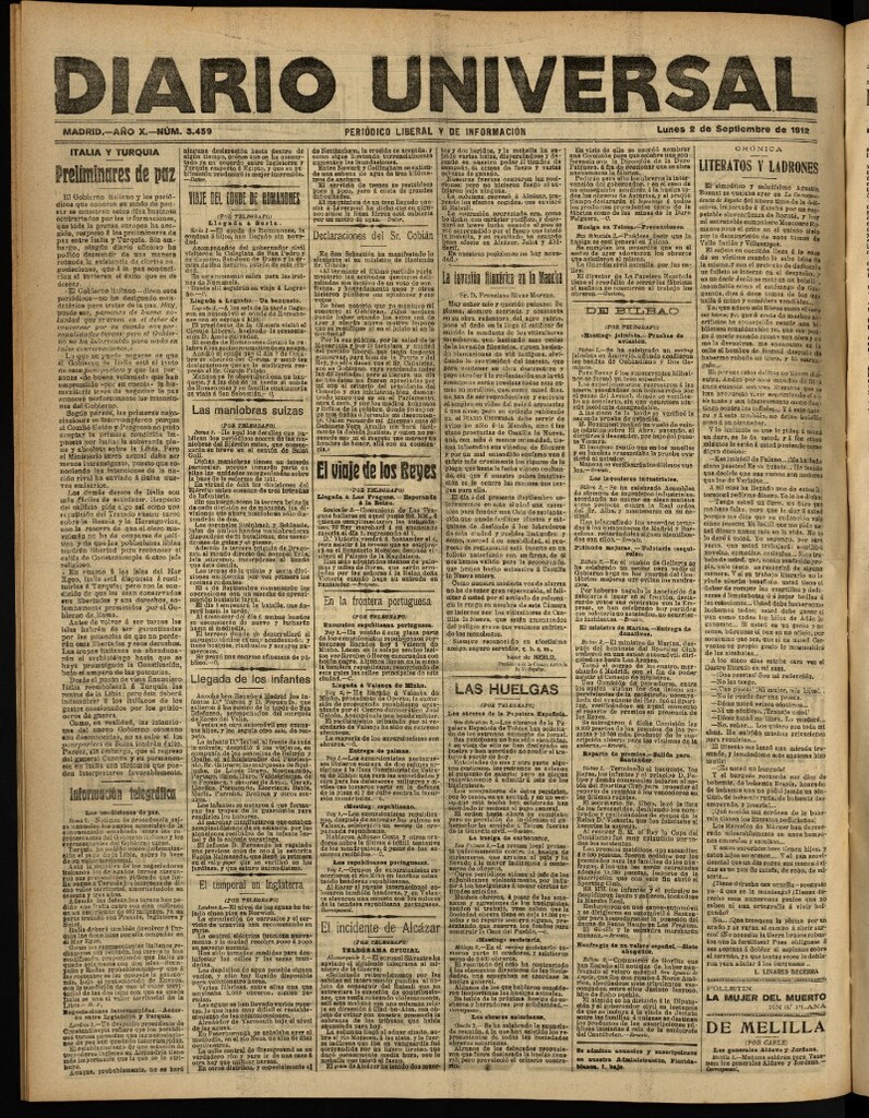 Miniatura de Diario Universal del 2 de septiembre de 1912