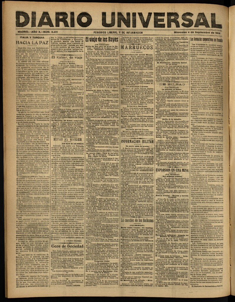 Miniatura de Diario Universal del 4 de septiembre de 1912