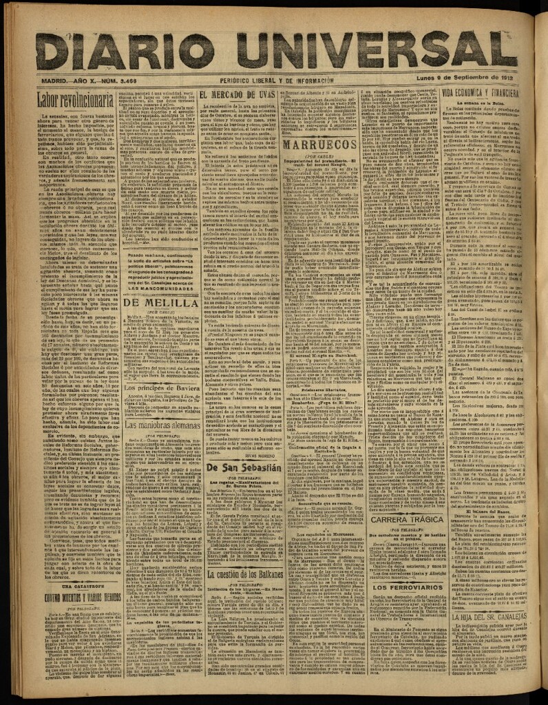 Miniatura de Diario Universal del 9 de septiembre de 1912