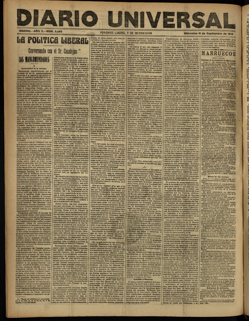 Miniatura de Diario Universal del 11 de septiembre de 1912