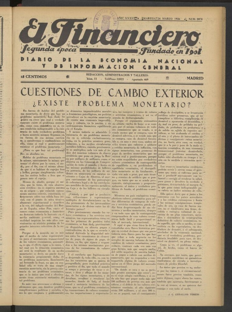 Miniatura de El Financiero del 24 de marzo de 1936