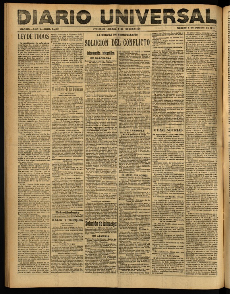 Miniatura de Diario Universal del 5 de octubre de 1912