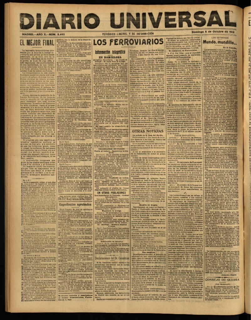 Miniatura de Diario Universal del 6 de octubre de 1912
