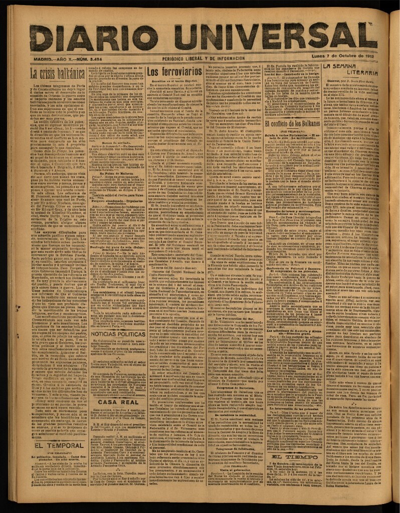 Miniatura de Diario Universal del 7 de octubre de 1912