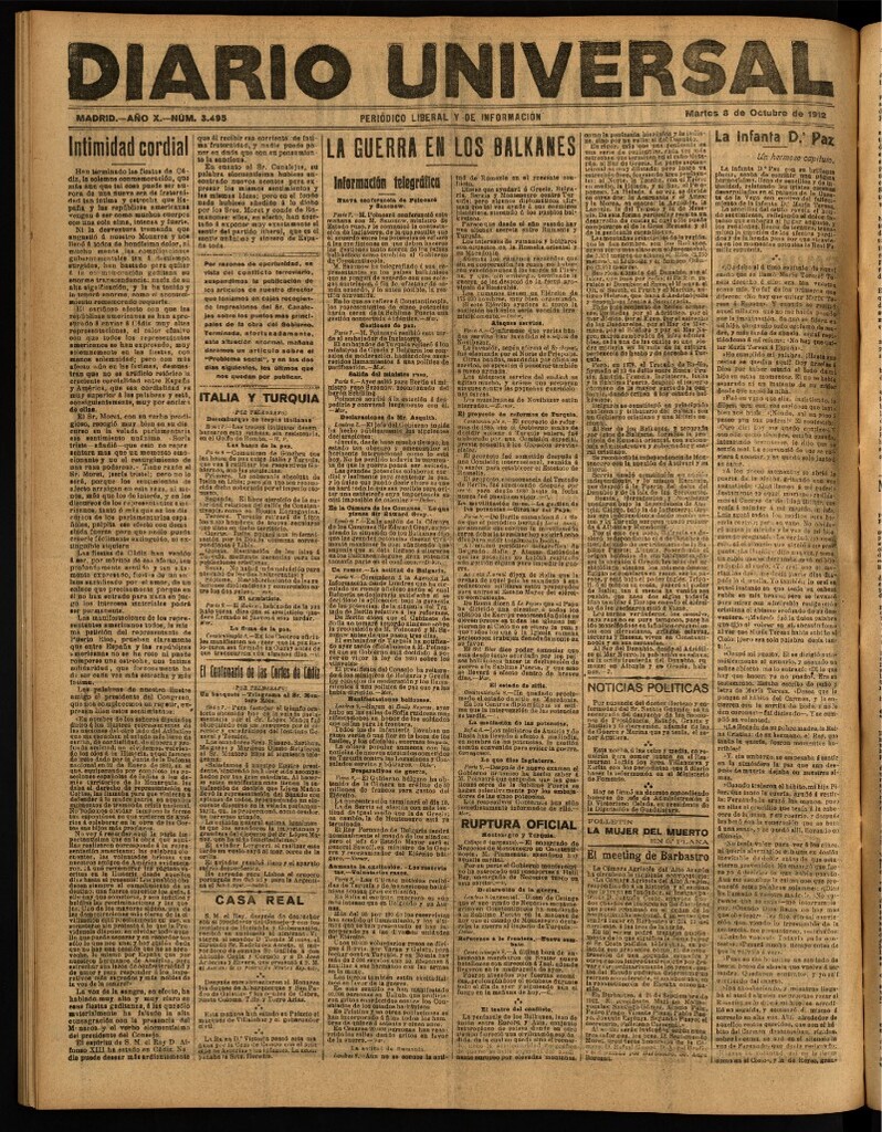 Miniatura de Diario Universal del 8 de octubre de 1912