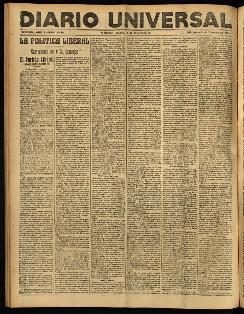 Miniatura de Diario Universal del 9 de octubre de 1912