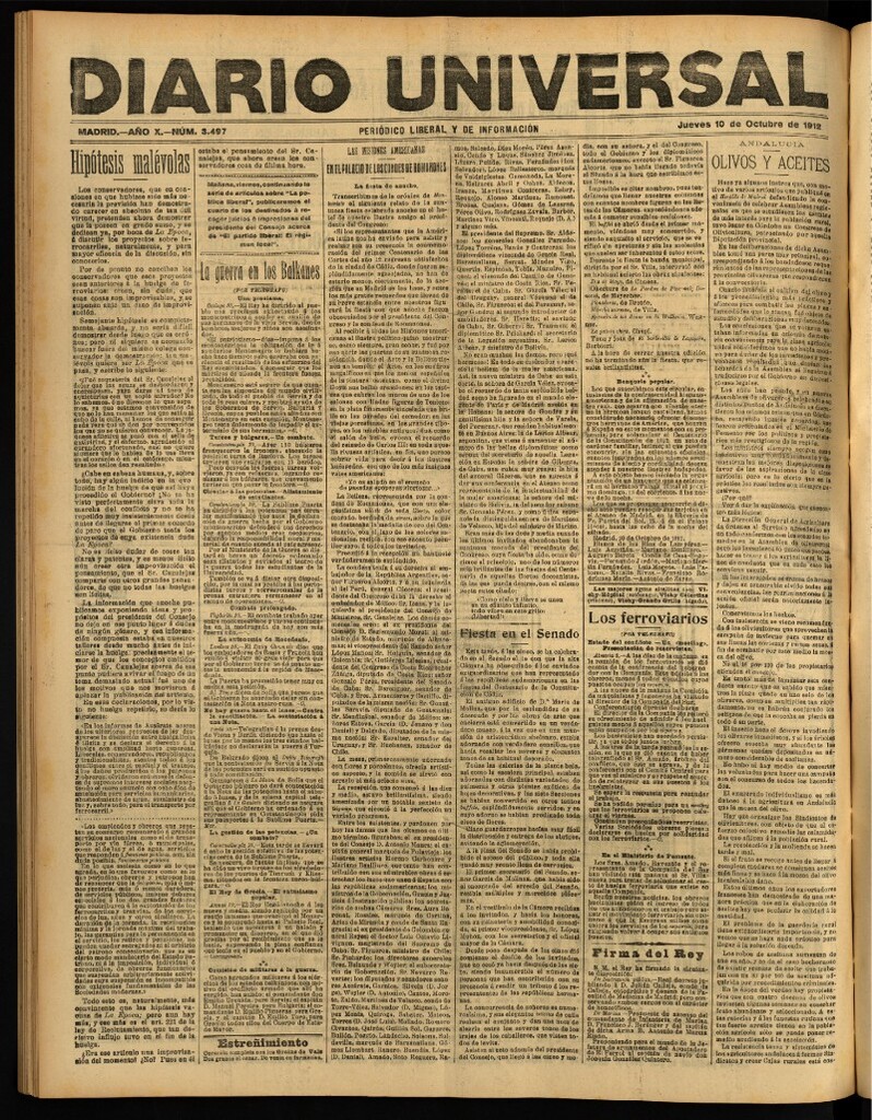 Miniatura de Diario Universal del 10 de octubre de 1912