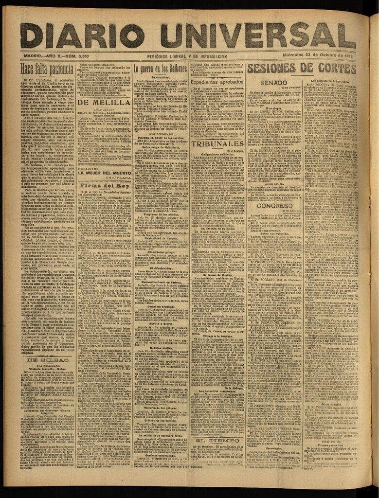 Miniatura de Diario Universal del 23 de octubre de 1912