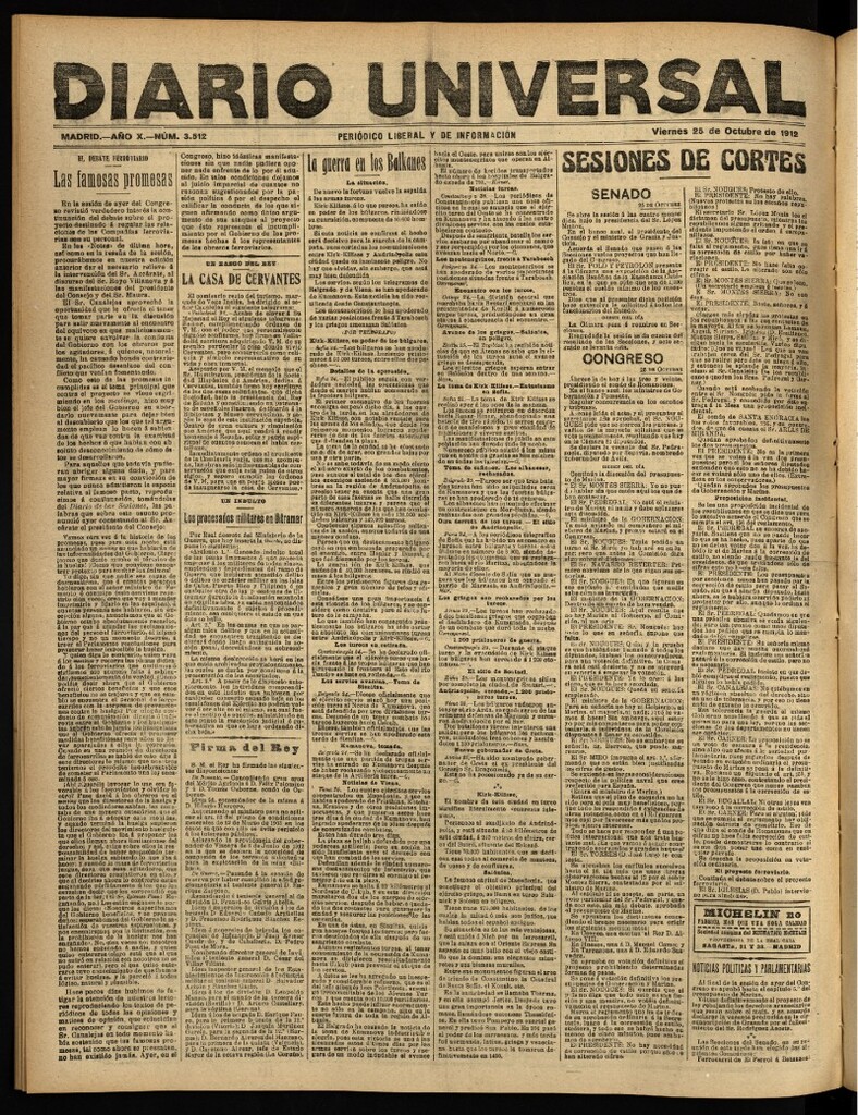 Miniatura de Diario Universal del 25 de octubre de 1912