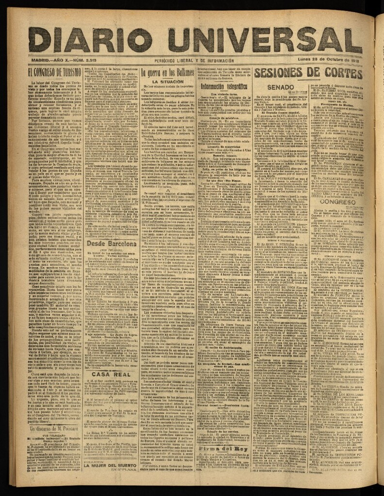 Miniatura de Diario Universal del 28 de octubre de 1912