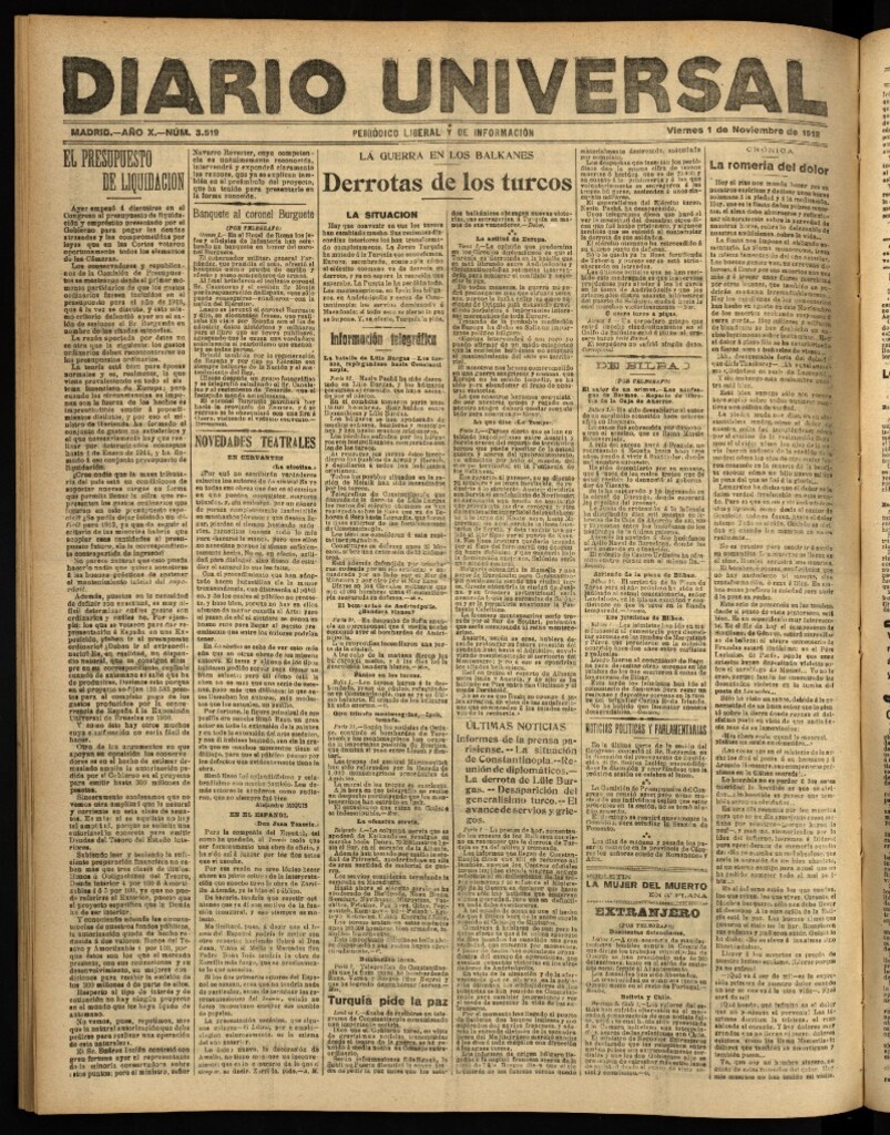 Miniatura de Diario Universal del 1 de noviembre de 1912