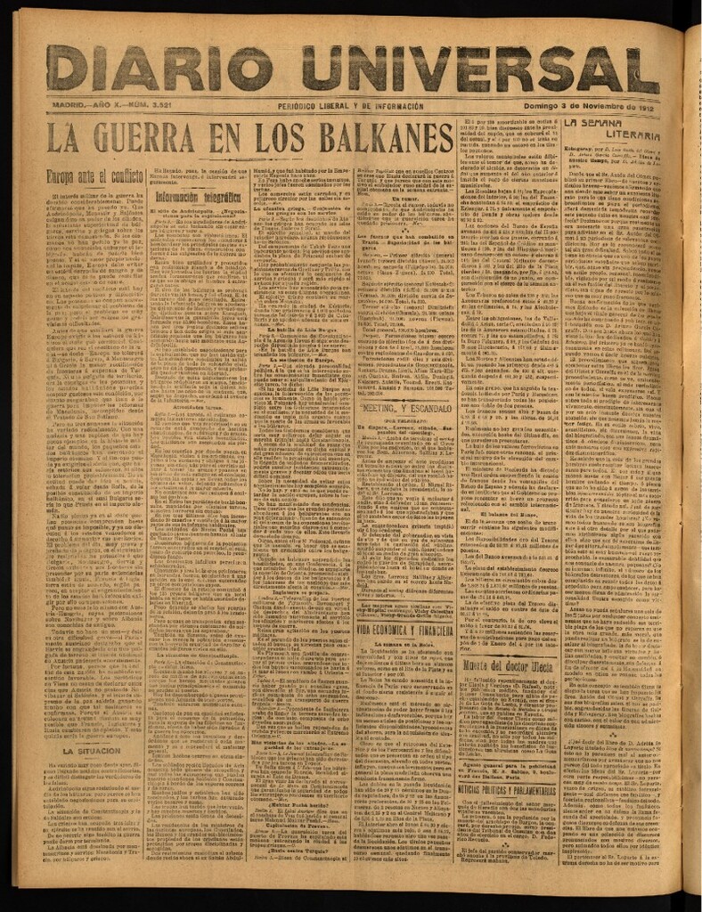 Miniatura de Diario Universal del 3 de noviembre de 1912