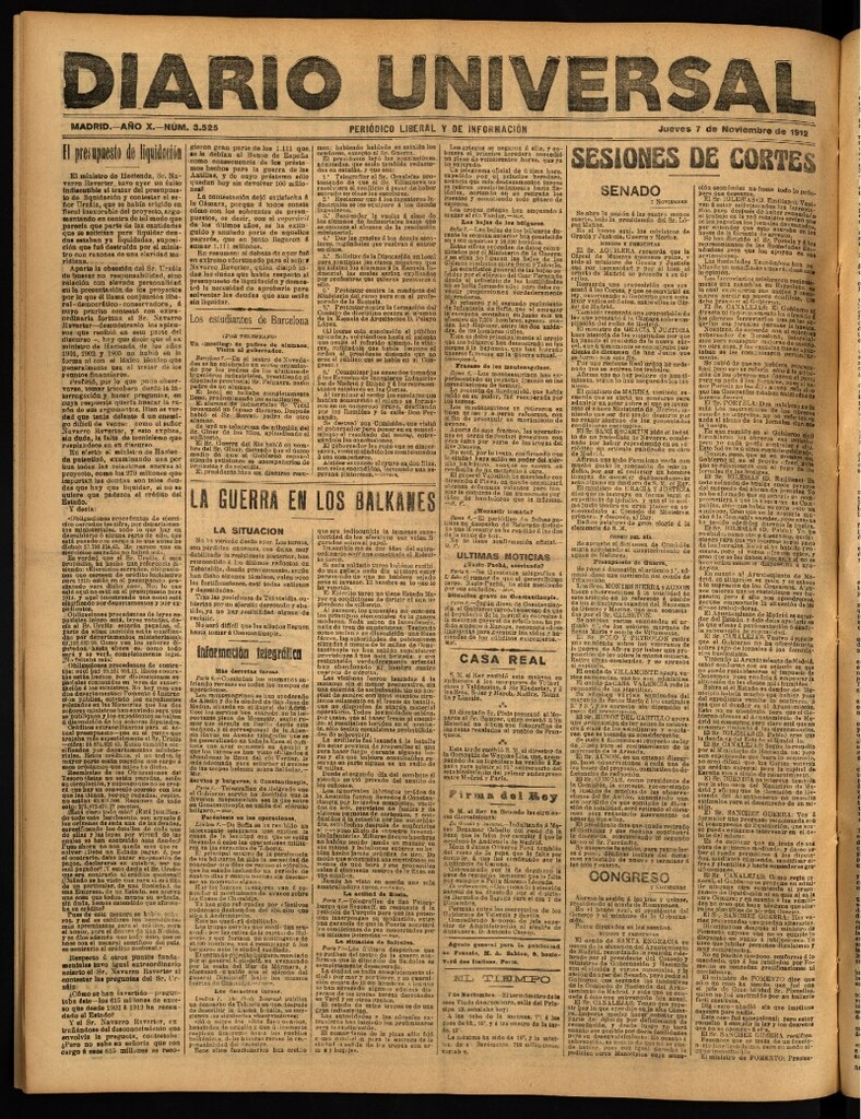 Miniatura de Diario Universal del 7 de noviembre de 1912