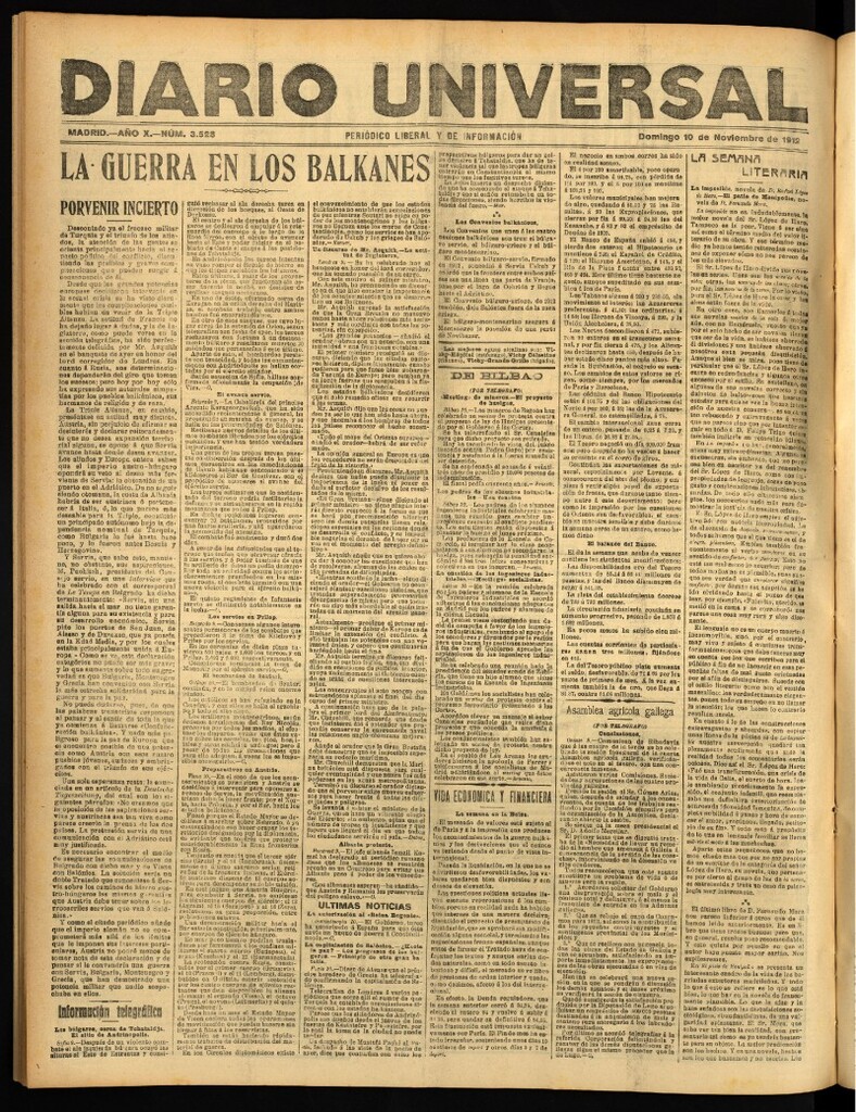 Miniatura de Diario Universal del 10 de noviembre de 1912