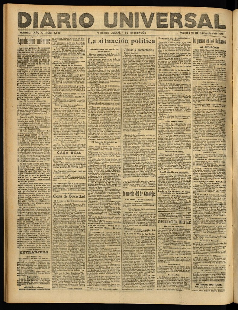 Miniatura de Diario Universal del 15 de noviembre de 1912