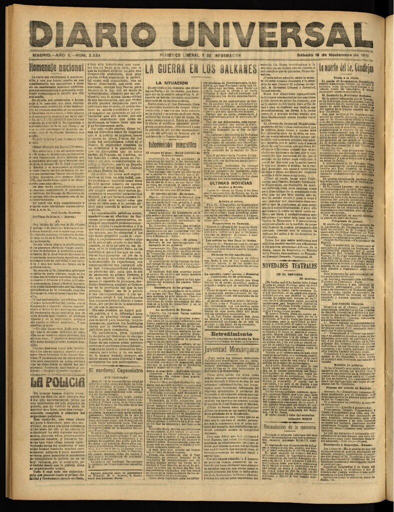 Miniatura de Diario Universal del 16 de noviembre de 1912