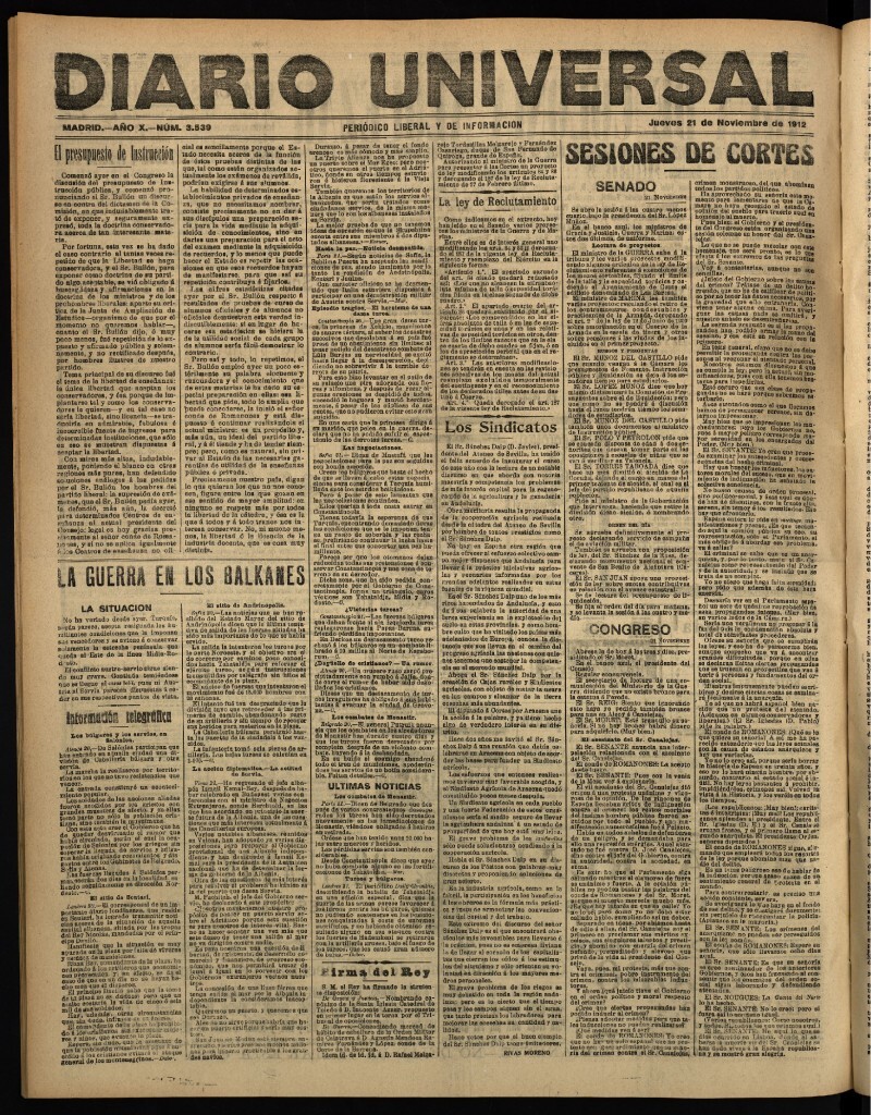Miniatura de Diario Universal del 21 de noviembre de 1912