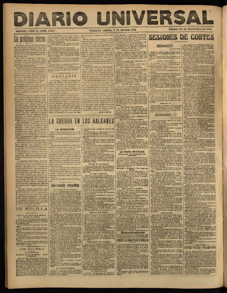 Miniatura de Diario Universal del 23 de noviembre de 1912