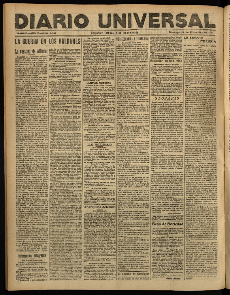 Miniatura de Diario Universal del 24 de noviembre de 1912