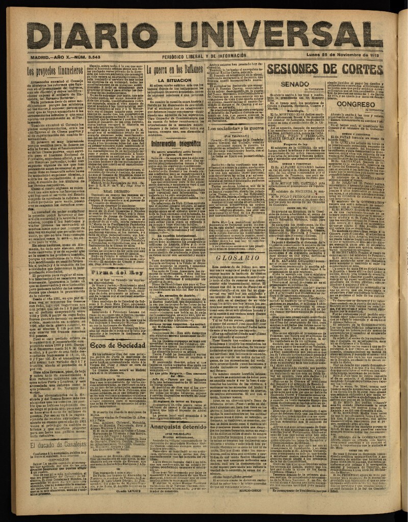 Miniatura de Diario Universal del 25 de noviembre de 1912