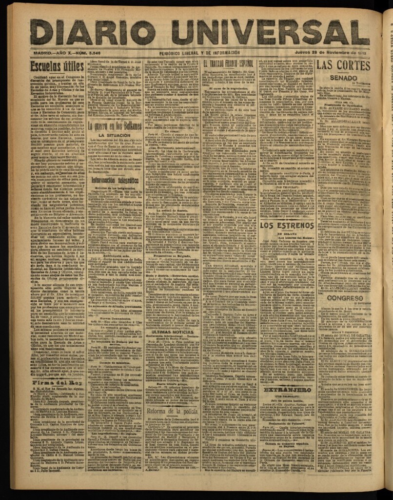 Miniatura de Diario Universal del 28 de noviembre de 1912