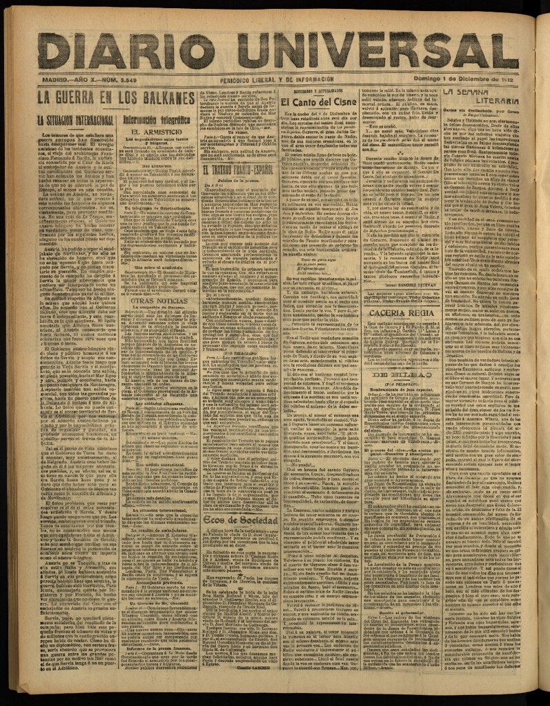 Miniatura de Diario Universal del 1 de diciembre de 1912
