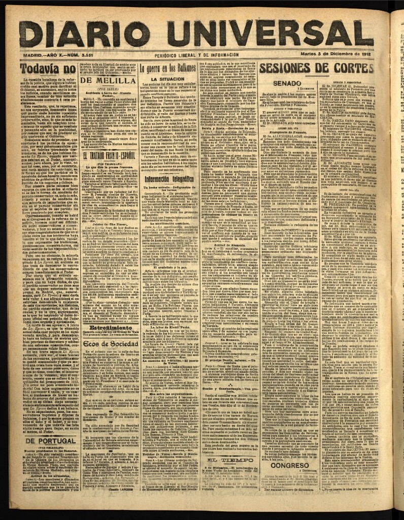 Miniatura de Diario Universal del 3 de diciembre de 1912