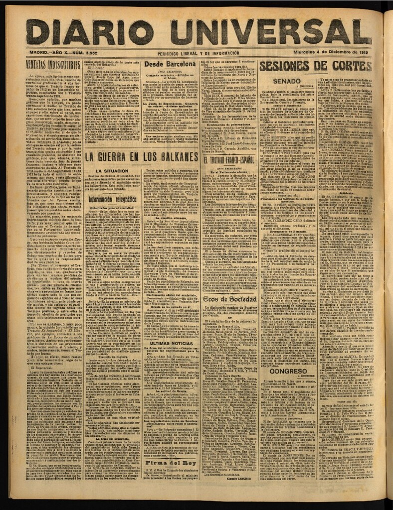 Miniatura de Diario Universal del 4 de diciembre de 1912