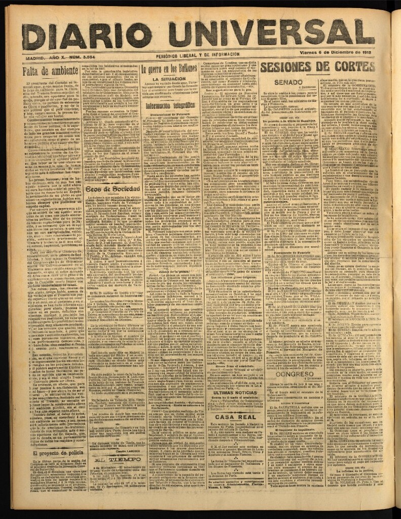 Miniatura de Diario Universal del 6 de diciembre de 1912