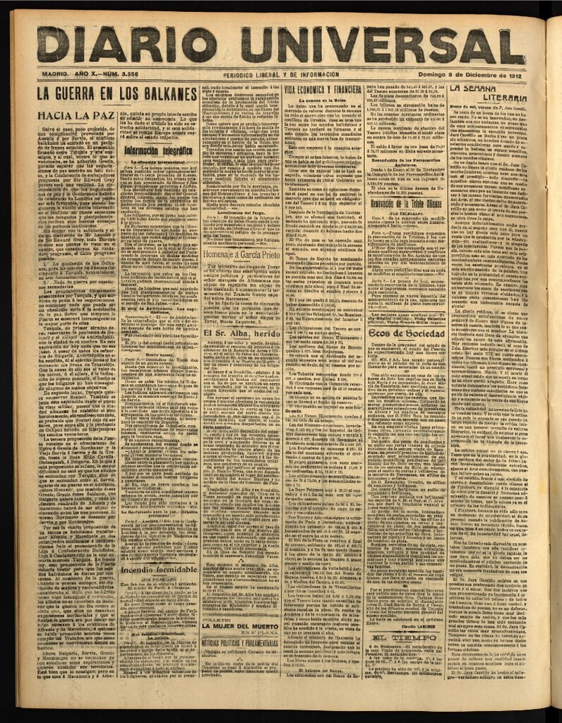Miniatura de Diario Universal del 8 de diciembre de 1912