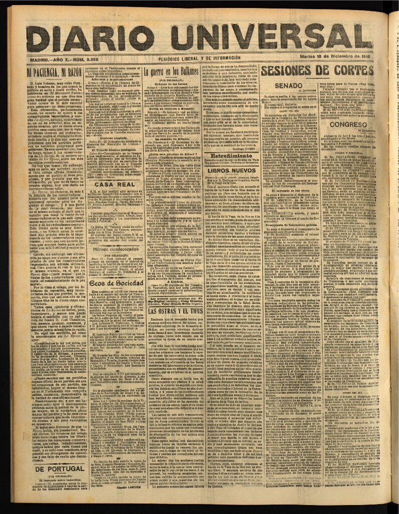 Miniatura de Diario Universal del 10 de diciembre de 1912