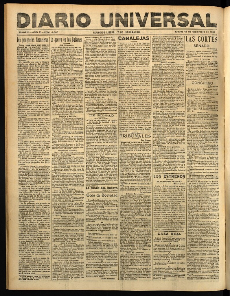 Miniatura de Diario Universal del 12 de diciembre de 1912