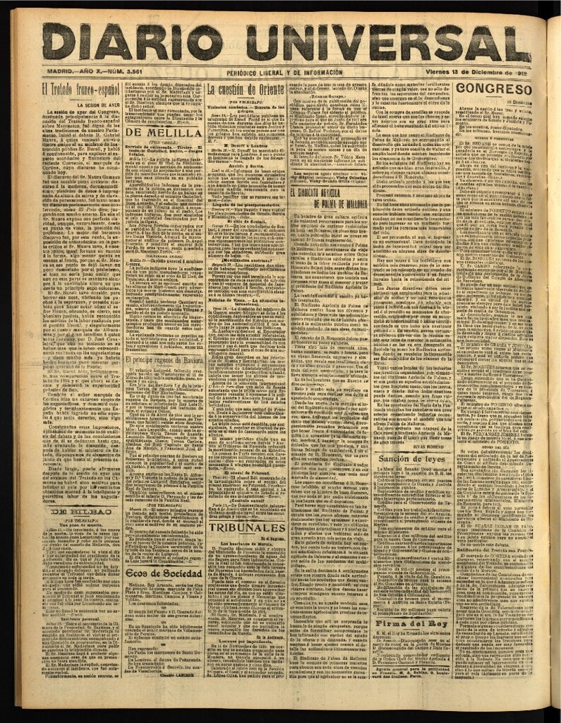 Miniatura de Diario Universal del 13 de diciembre de 1912