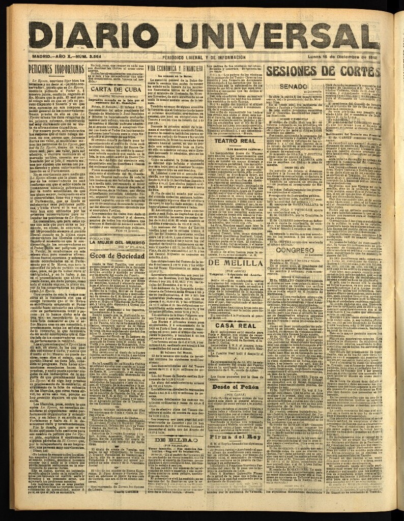 Miniatura de Diario Universal del 16 de diciembre de 1912
