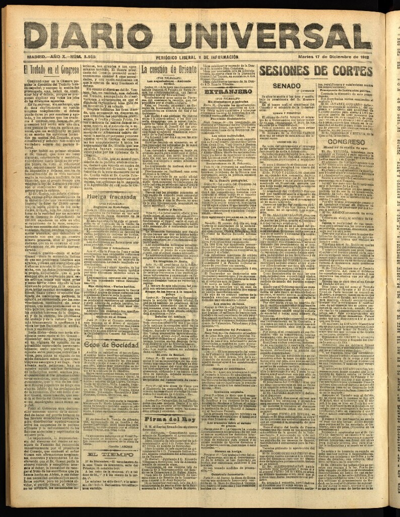 Miniatura de Diario Universal del 17 de diciembre de 1912