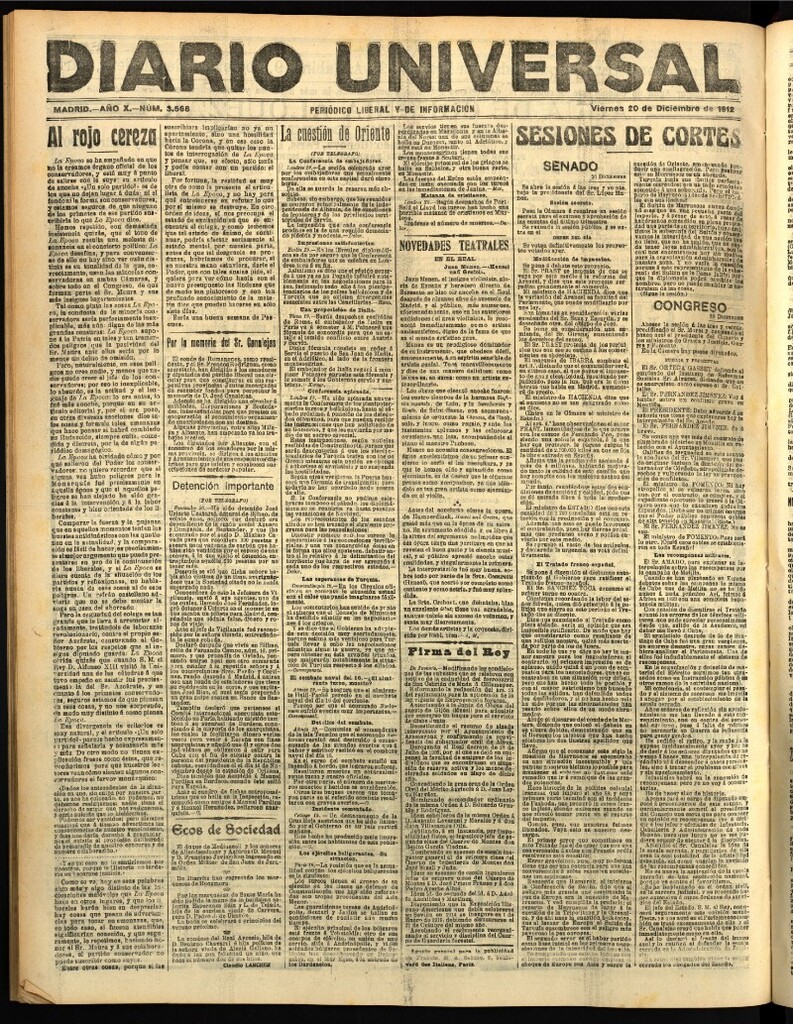 Miniatura de Diario Universal del 20 de diciembre de 1912