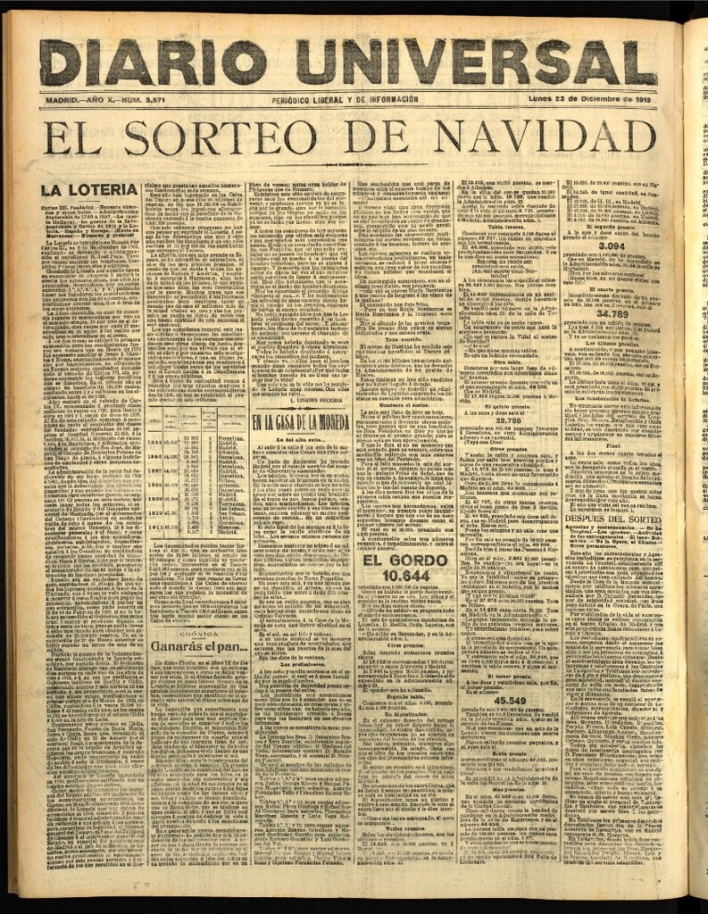 Miniatura de Diario Universal del 23 de diciembre de 1912