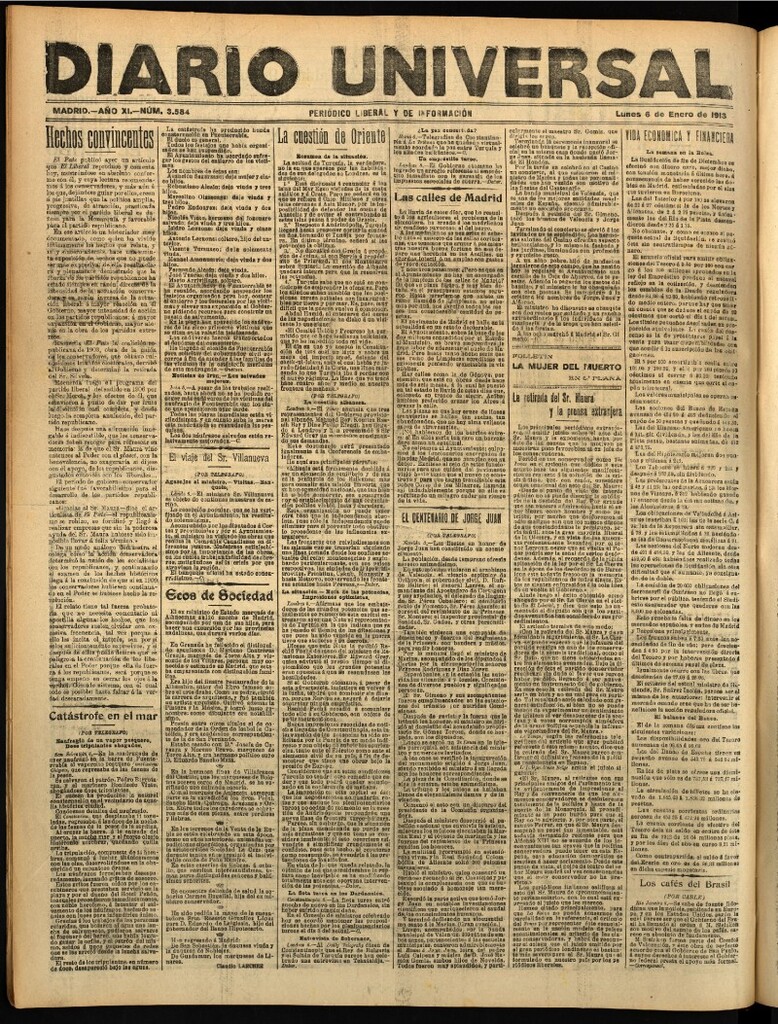 Miniatura de Diario Universal del 6 de enero de 1913