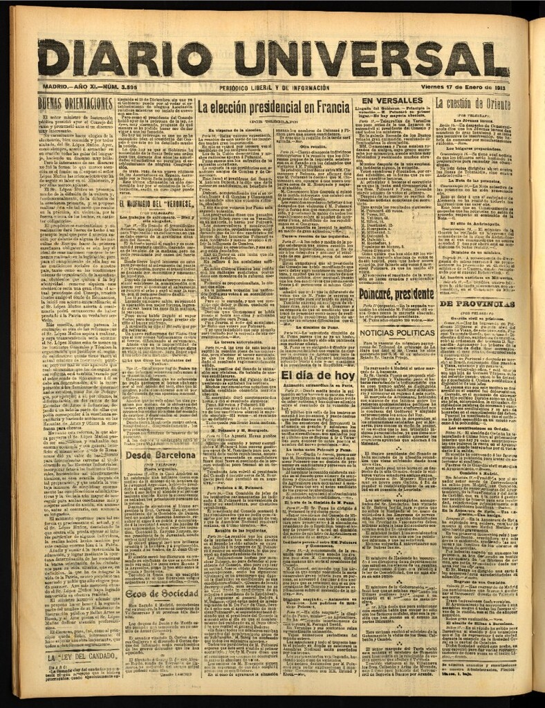 Miniatura de Diario Universal del 17 de enero de 1913