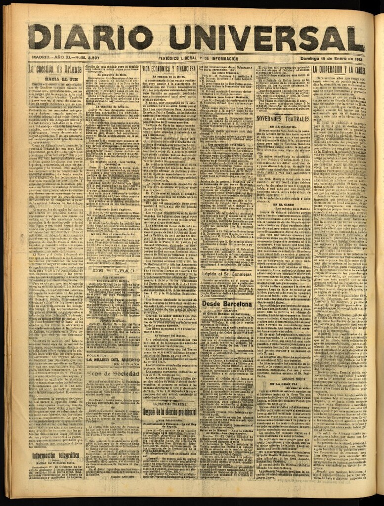 Miniatura de Diario Universal del 19 de enero de 1913