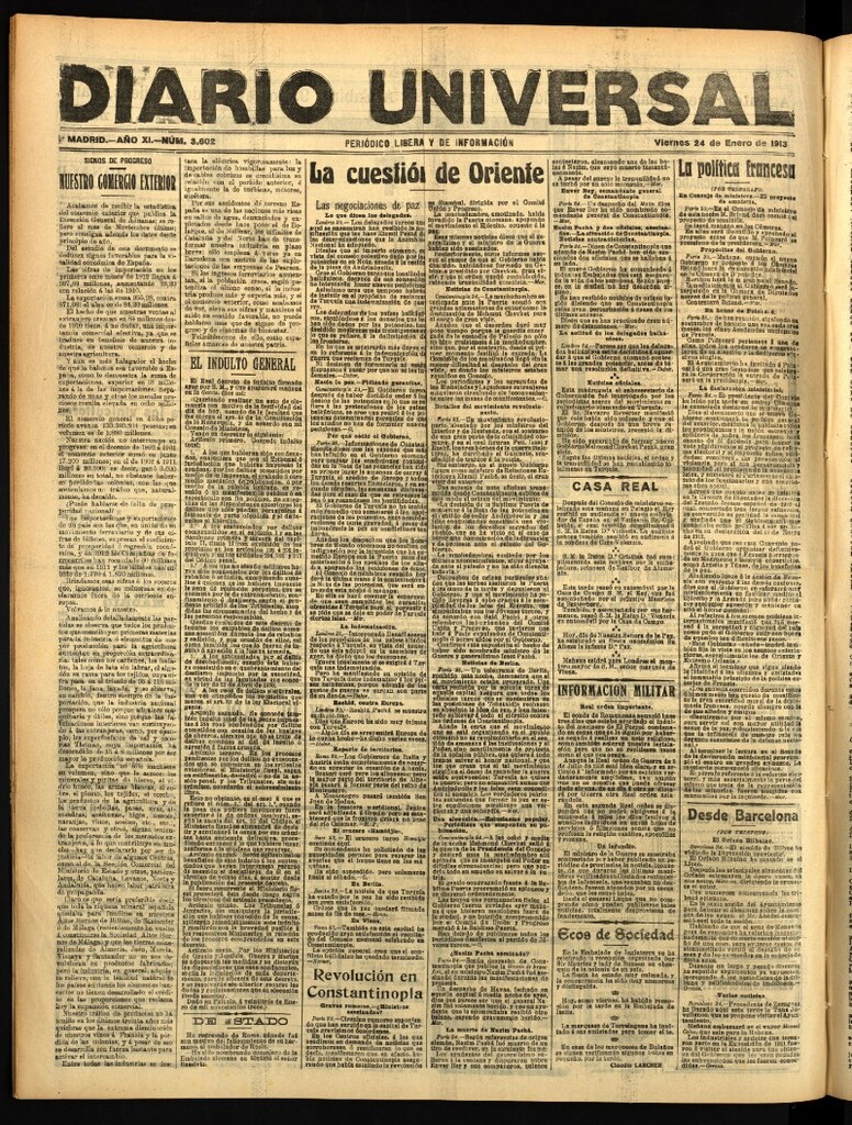 Miniatura de Diario Universal del 24 de enero de 1913