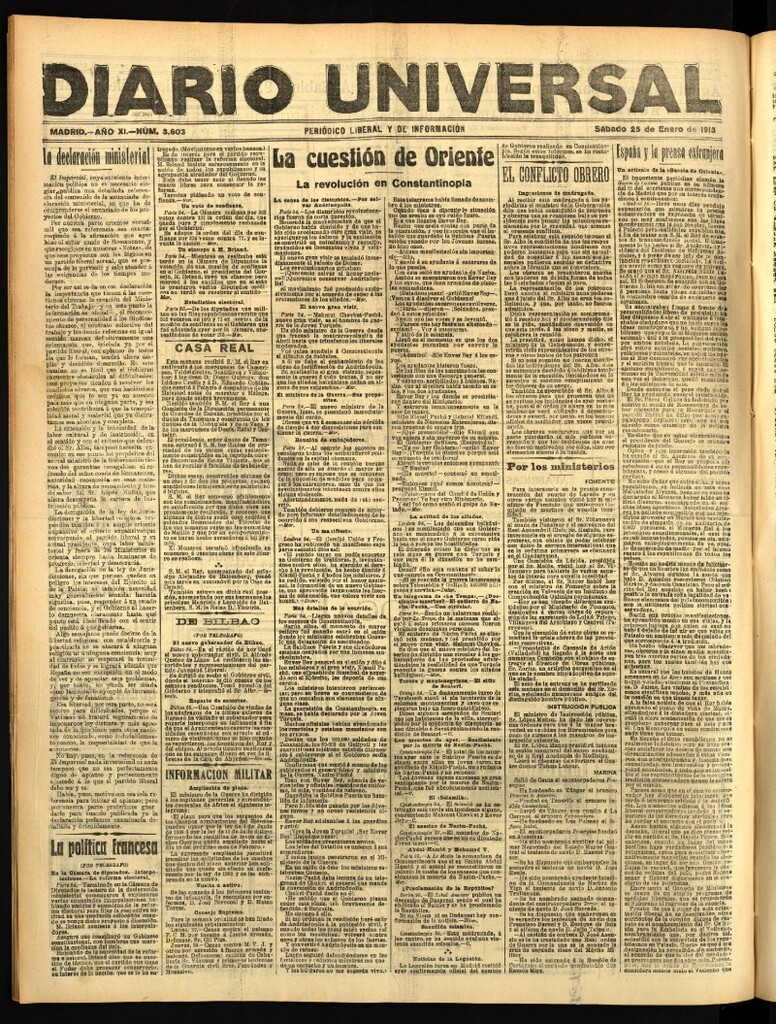 Miniatura de Diario Universal del 25 de enero de 1913
