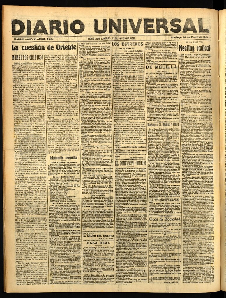 Miniatura de Diario Universal del 26 de enero de 1913