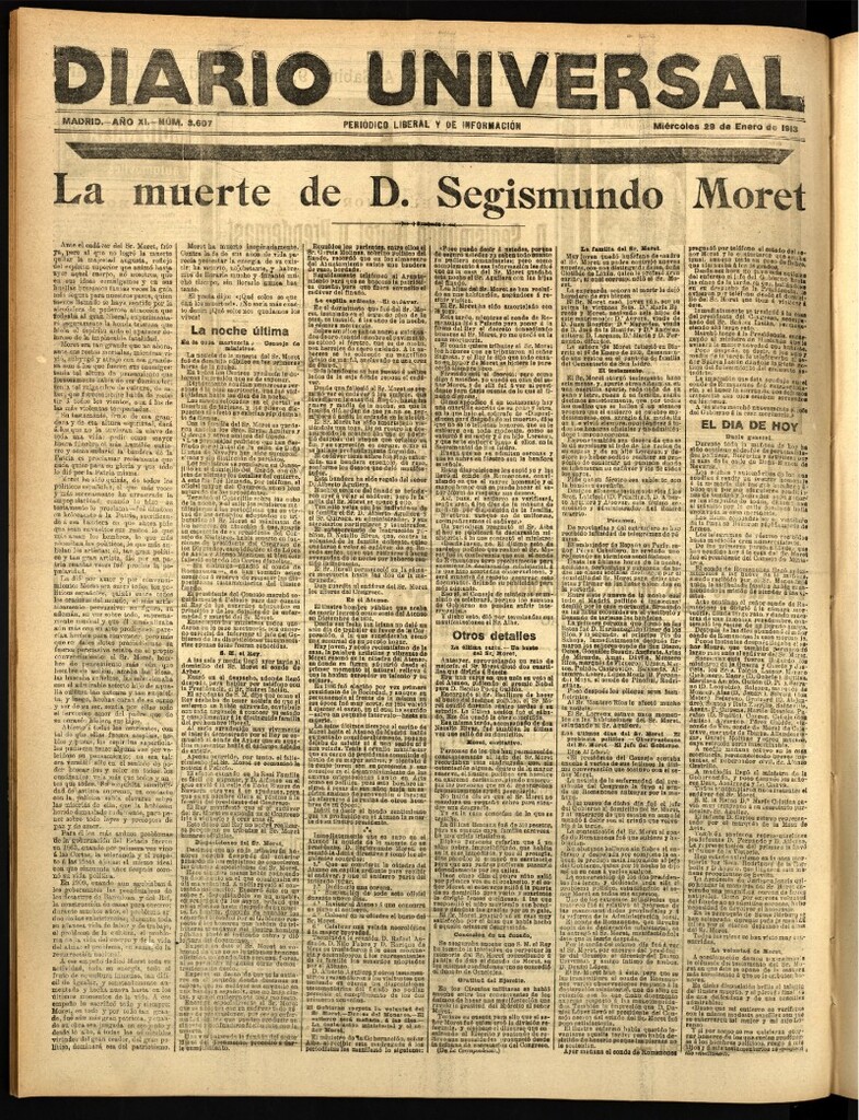 Miniatura de Diario Universal del 29 de enero de 1913