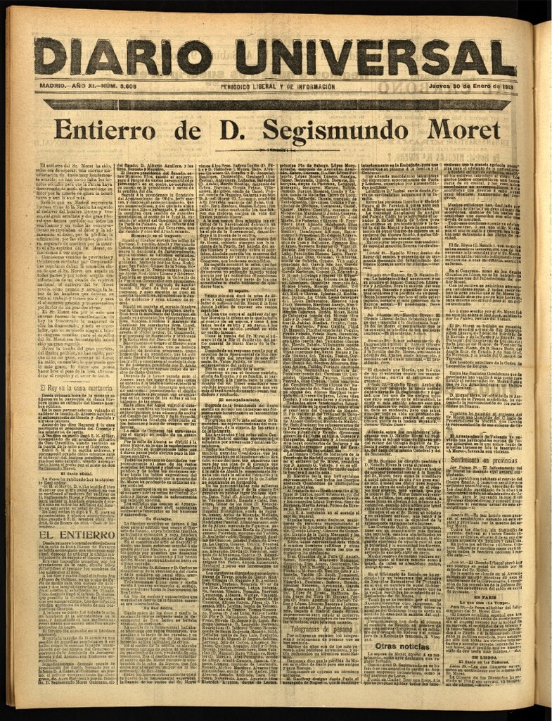 Miniatura de Diario Universal del 30 de enero de 1913