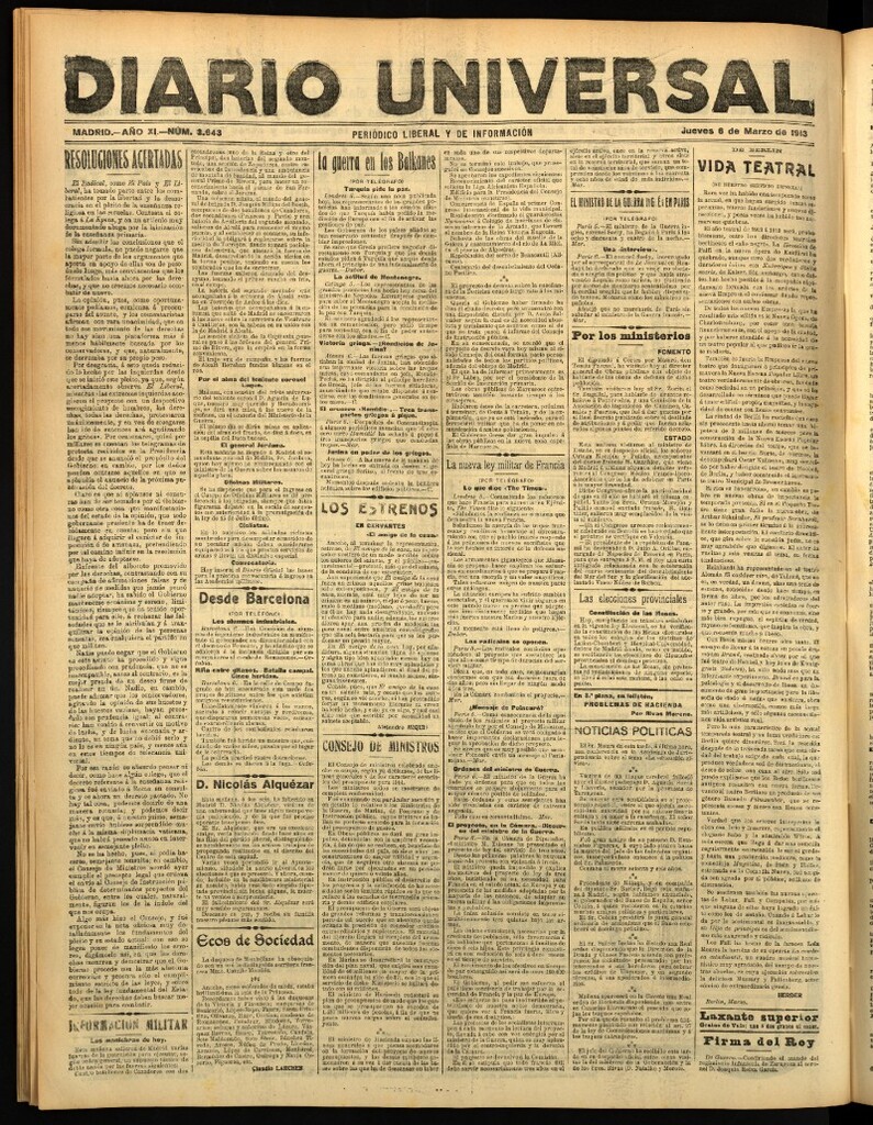 Miniatura de Diario Universal del 6 de marzo de 1913